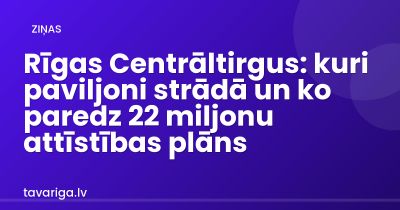 Rīgas Centrāltirgus: kuri paviljoni strādā un ko paredz 22 miljonu attīstības plāns